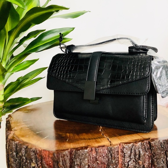 Brand New Aldo Black Animal Print Crossbody Bag - Picture 8 of 10